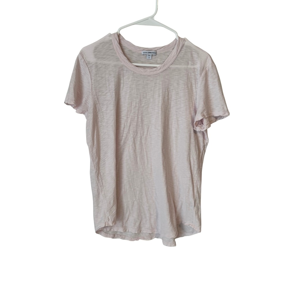 James Perse Standard Pink Supima Cotton Slub Short Sleeve Tee WUA3037 Size 4